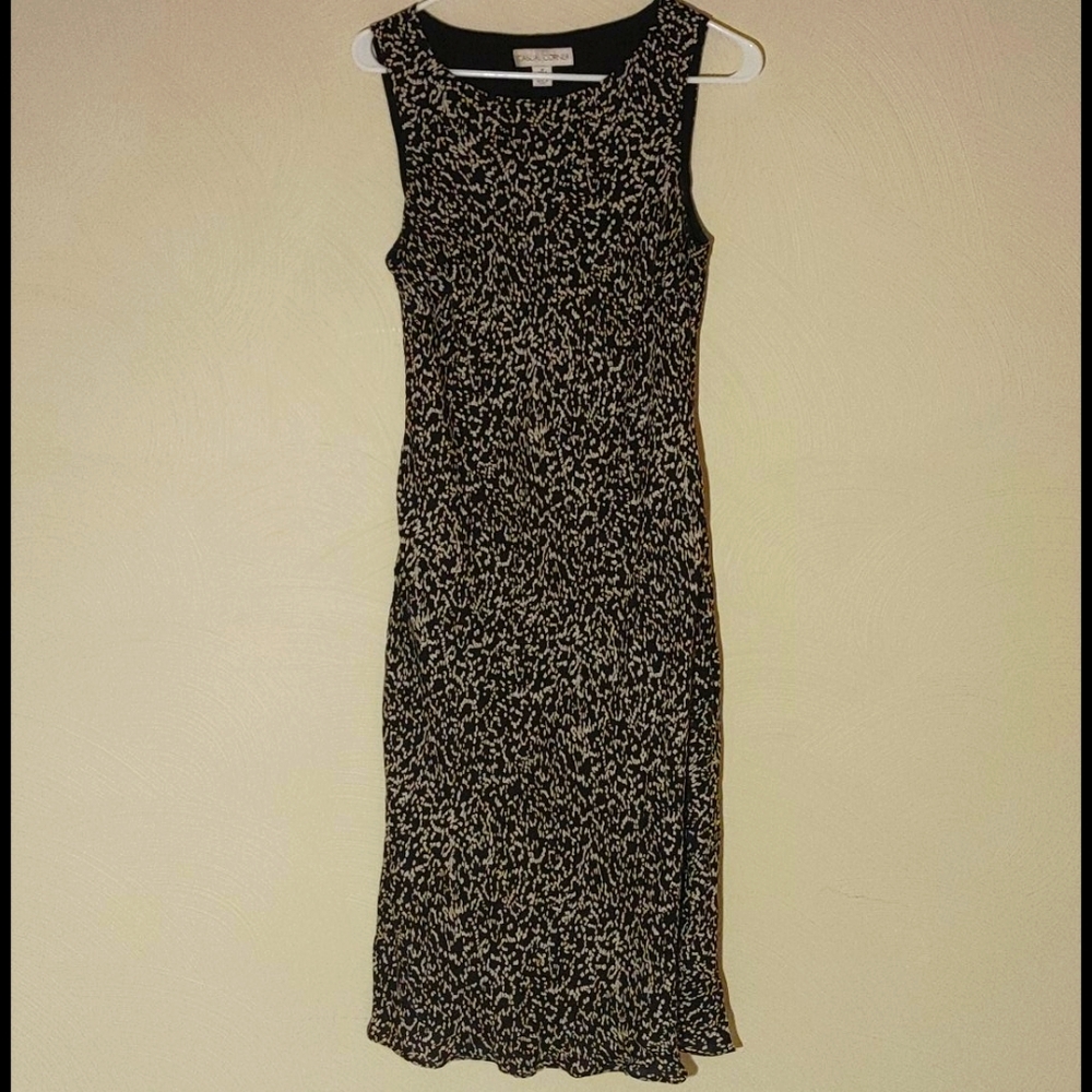 Silk Black and Cream Tank Dress